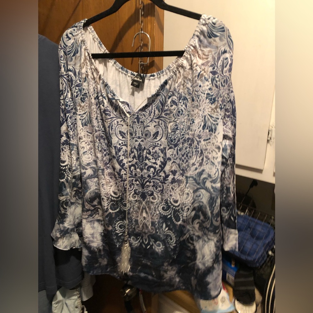 Simply Emma (Sears) Sublimation Poet Blouse- 789 $30 or $25 w/offer